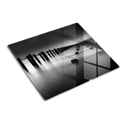 Glasschneidebrett Pier in Schwarz und Weiß