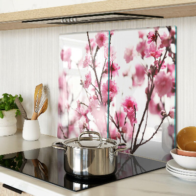 Schneidebrett glas Kirschblüten in voller Blüte
