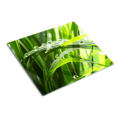 Glasschneidebrett Wassertropfen auf dem Gras