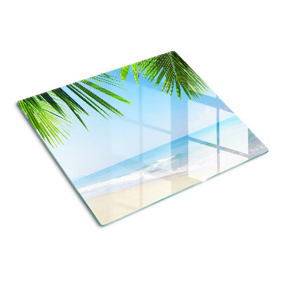 Schneidebrett glas Tropischer Strand mit Palmen