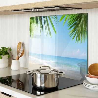 Schneidebrett glas Tropischer Strand mit Palmen