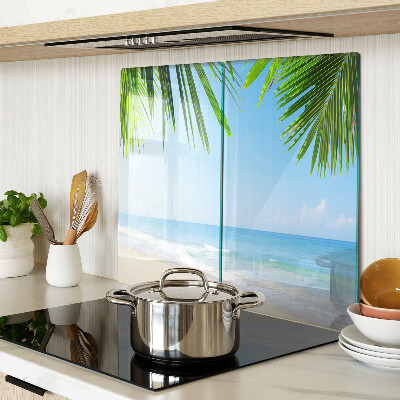 Schneidebrett glas Tropischer Strand mit Palmen