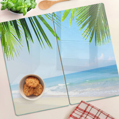 Schneidebrett glas Tropischer Strand mit Palmen