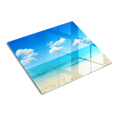 Glasschneidebrett Strand mit blauem Himmel