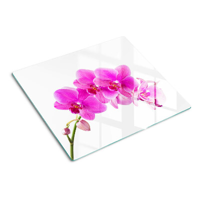 Glasschneidebrett Orchideen in Rosatönen