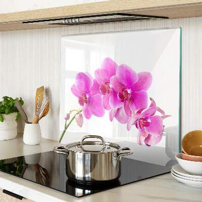 Glasschneidebrett Orchideen in Rosatönen