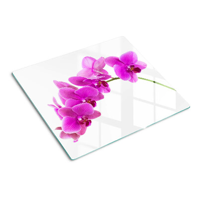 Glasschneidebrett Orchideenblüten in Rosatönen