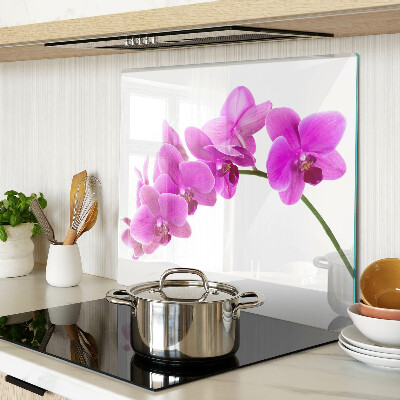 Glasschneidebrett Orchideenblüten in Rosatönen