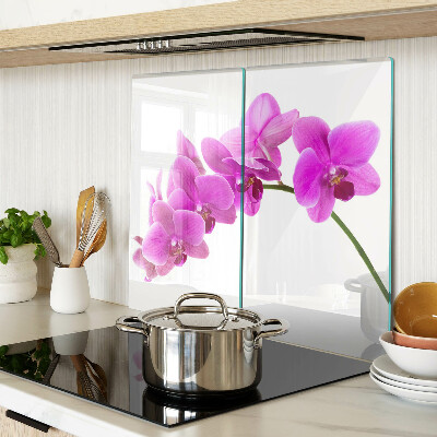 Glasschneidebrett Orchideenblüten in Rosatönen