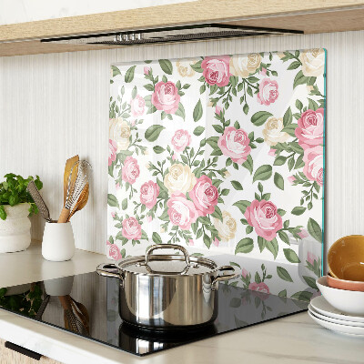 Schneidebrett glas Blumenmuster aus Rosen