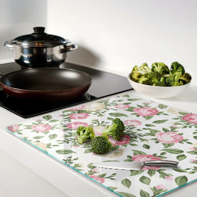 Schneidebrett glas Blumenmuster aus Rosen