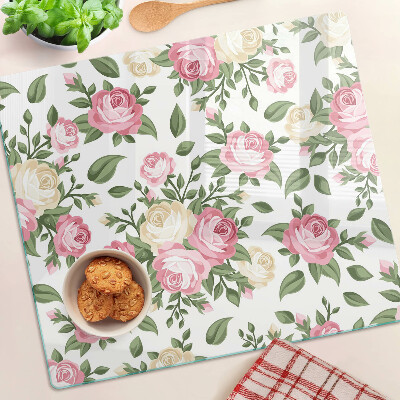 Schneidebrett glas Blumenmuster aus Rosen