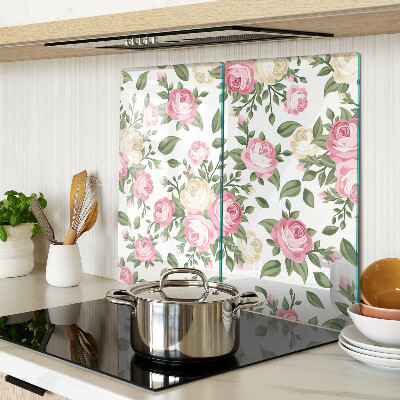 Schneidebrett glas Blumenmuster aus Rosen