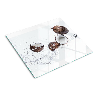 Glasschneidebrett Kokosnüsse im Wasser