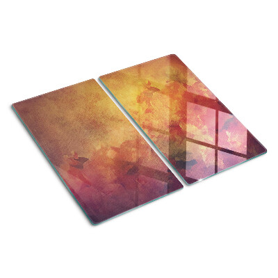 Glasschneidebrett Blumenmotiv in Pastellfarben