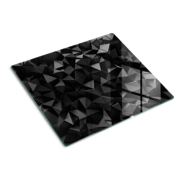 Glasschneidebrett Polygongeometrie in Schwarztönen