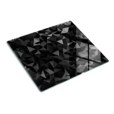 Glasschneidebrett Polygongeometrie in Schwarztönen