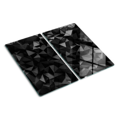 Glasschneidebrett Polygongeometrie in Schwarztönen