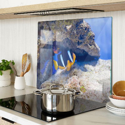 Glasschneidebrett Fische in einem Korallenriff