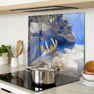 Glasschneidebrett Fische in einem Korallenriff