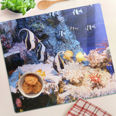 Glasschneidebrett Unterwasserwelt mit Fischen