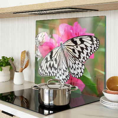 Schneidebrett glas Schmetterling auf Blumen
