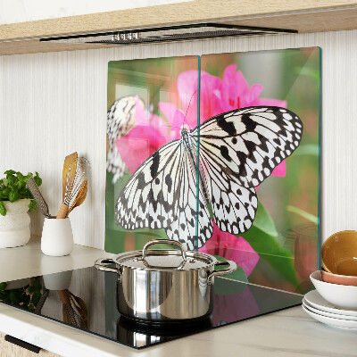 Schneidebrett glas Schmetterling auf Blumen