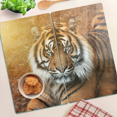 Schneidebrett glas Tiger in der Sonne