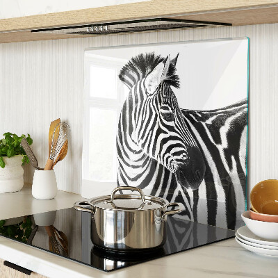 Glasschneidebrett Zebra in schwarz-weißen Streifen