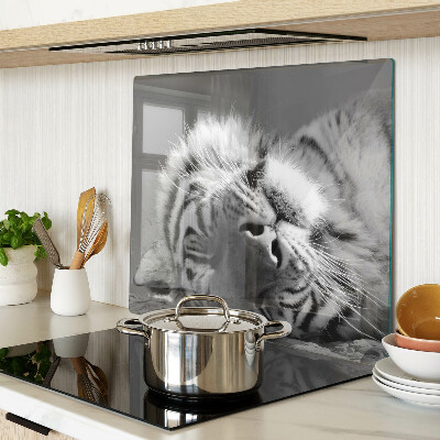 Schneidebrett glas Tiger in Schwarz und Weiß