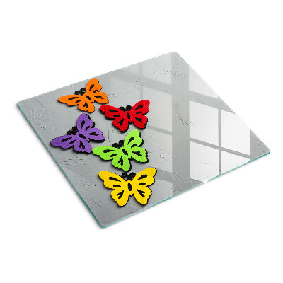 Schneidebrett glas Buntes Schmetterlingsmotiv