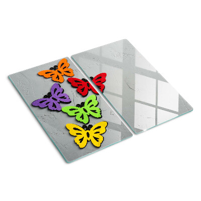 Schneidebrett glas Buntes Schmetterlingsmotiv