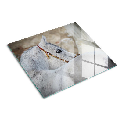 Schneidebrett glas Weißes junges Pferd