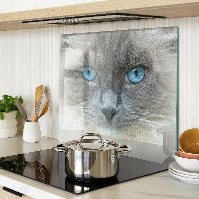 Glasschneidebrett Katze mit blauen Augen