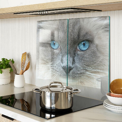 Glasschneidebrett Katze mit blauen Augen