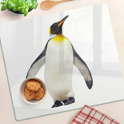 Glasschneidebrett Pinguin auf dem Eis