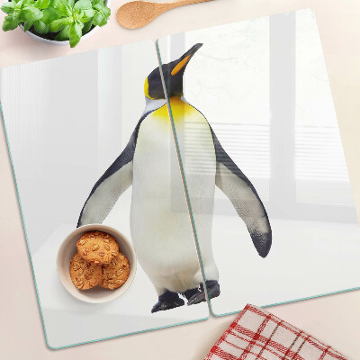 Glasschneidebrett Pinguin auf dem Eis