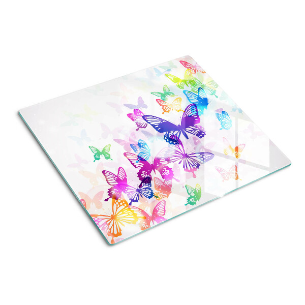 Glasschneidebrett Buntes fliegendes Schmetterlingsmotiv