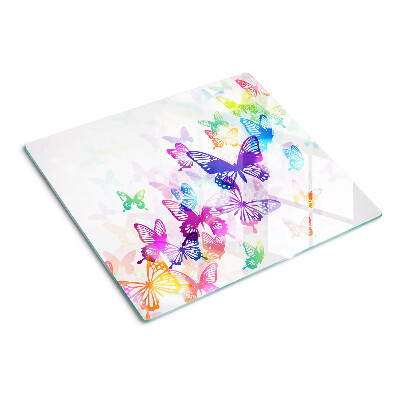 Glasschneidebrett Buntes fliegendes Schmetterlingsmotiv