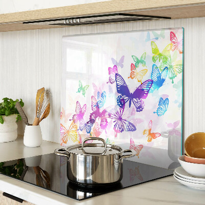 Glasschneidebrett Buntes fliegendes Schmetterlingsmotiv
