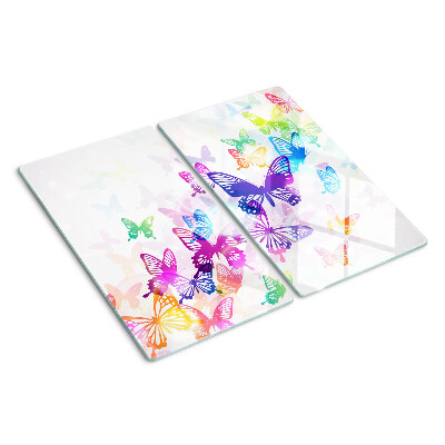 Glasschneidebrett Buntes fliegendes Schmetterlingsmotiv