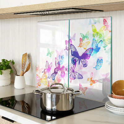 Glasschneidebrett Buntes fliegendes Schmetterlingsmotiv