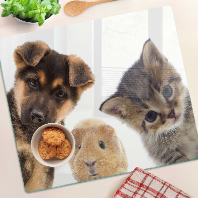 Schneidebrett glas Hunde, Katzen, Kaninchen