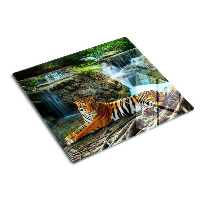 Glasschneidebrett Tiger in seinem natürlichen Lebensraum