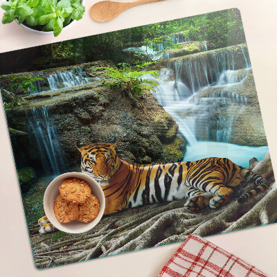 Glasschneidebrett Tiger in seinem natürlichen Lebensraum
