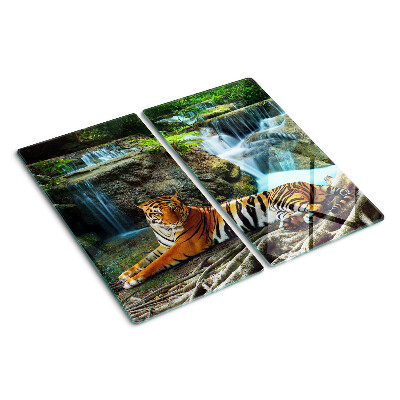 Glasschneidebrett Tiger in seinem natürlichen Lebensraum