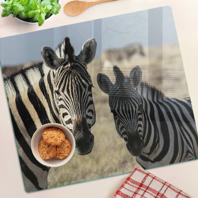 Schneidebrett glas Zebras in ihrem natürlichen Lebensraum