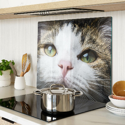 Glasschneidebrett Katze mit grünen Augen