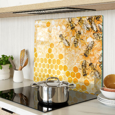 Schneidebrett glas Bienenstöcke und Bienen