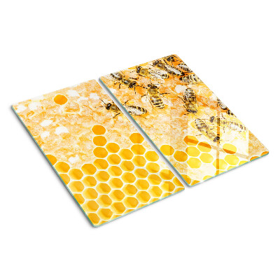 Schneidebrett glas Bienenstöcke und Bienen